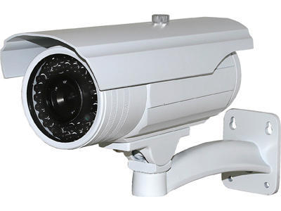High-definition bullet security camera for indoor and outdoor surveillance with night vision and motion detection.