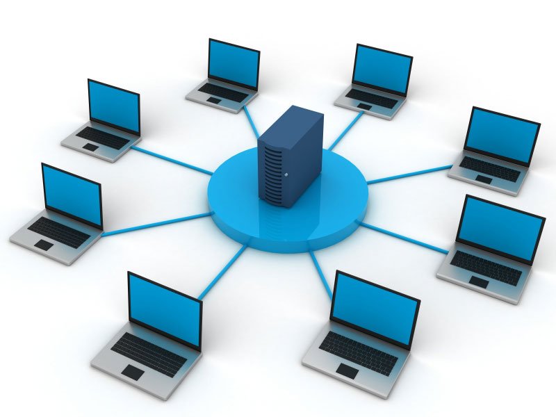 Computer network connecting multiple devices and servers for data sharing and communication.