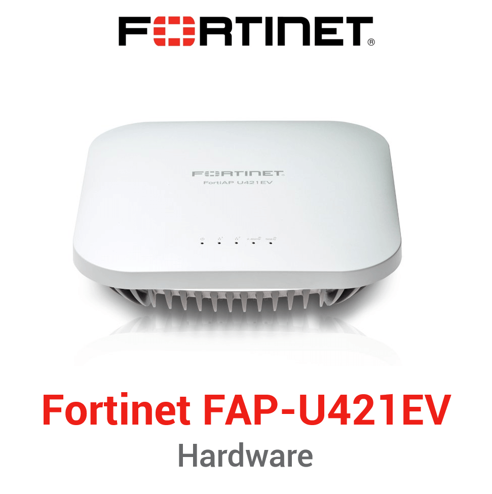 Fortinet FAP-U421EV hardware access point providing secure wireless connectivity for enterprise networks.