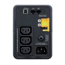 APC uninterruptible power supply unit ensuring backup power and voltage regulation for critical electronics.