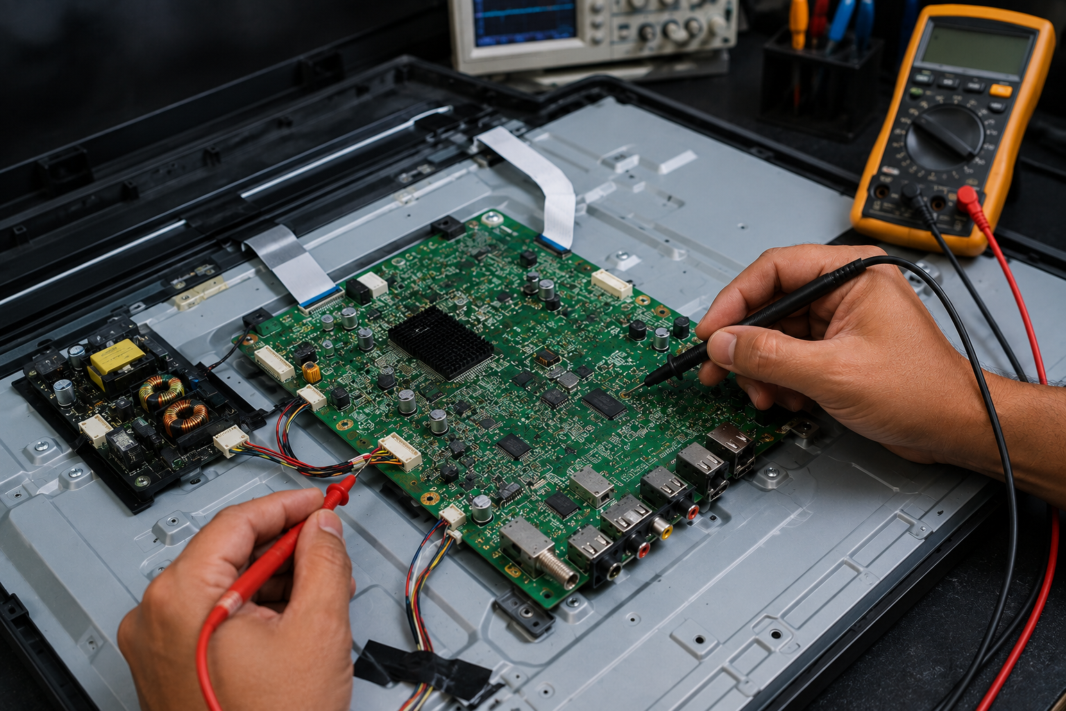 TV motherboard troubleshooting and repair