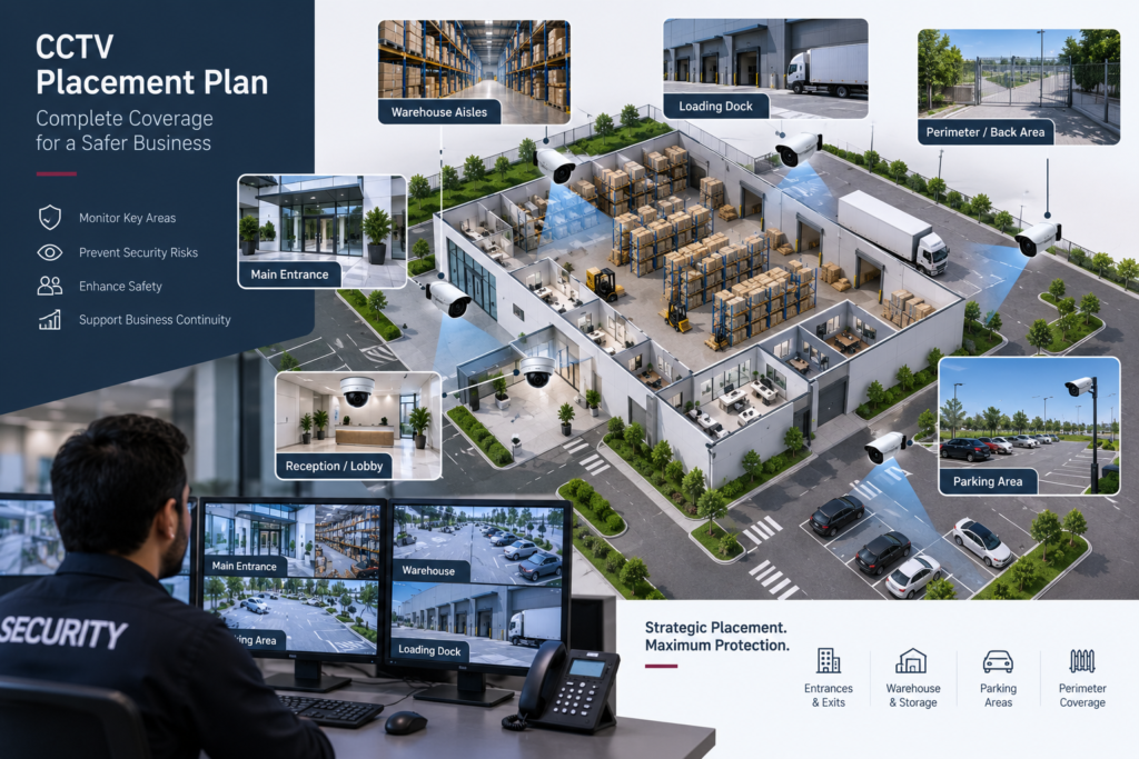 CCTV camera placement and coverage planning for businesses